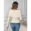 Spring Autumn Elegant Fashion Slim Patchwork Pullover Tee Women Long Sleeve Solid Color Bottomed Tee Top