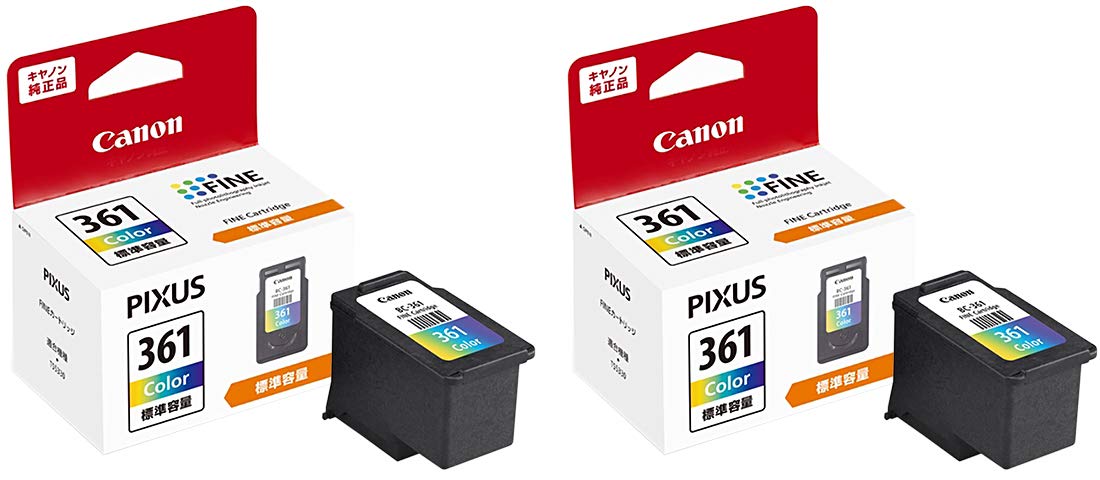 

Canon Genuine Ink 3 Colours Set of 2 FINE Cartridge Standard Capacity 3727C001 BC-361