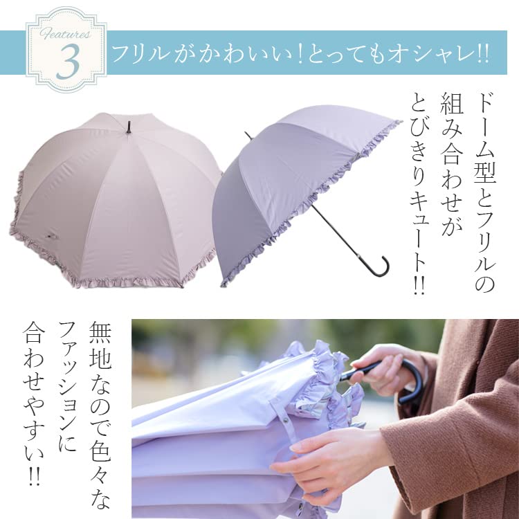 Okamoto Harajuku Store Sol- og regnparasoll med frillsbeskyttelse UV-skjermingshastighet blending Lettvekt lang paraplyskjerming varmeskjerming vann