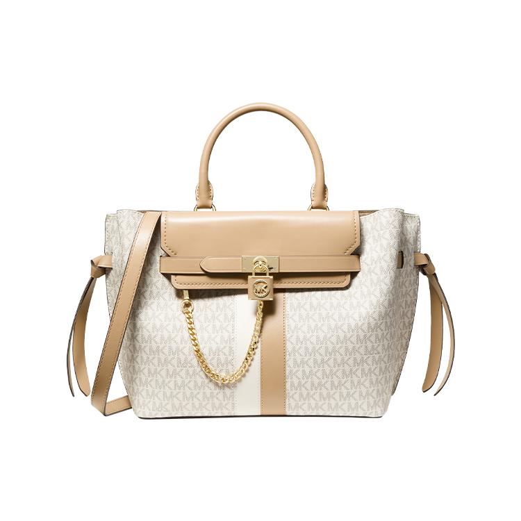 New MICHAEL KORS Leather Crossbody Bags Handbags Large Size Women's Vanilla White/Camel 30S2G9HS7B-170