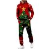 Men's Christmas Two-piece Hooded Sweatshirt, Jogging Pants, Sports Pants Set
