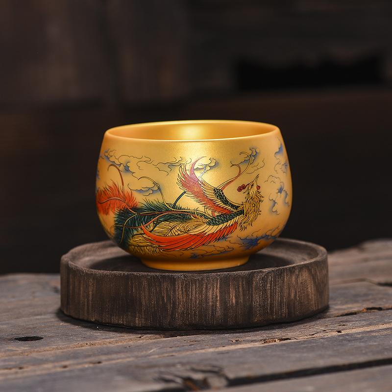 24k gilt master cup ceramic blue and white tea special tea tasting high-end building gift tea set