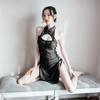 Sex Underwear Women's Sexy Straps Seduction Clothing Republic of China Side Split Hollow Cheongsam Vintage Cheongsam Embroidery
