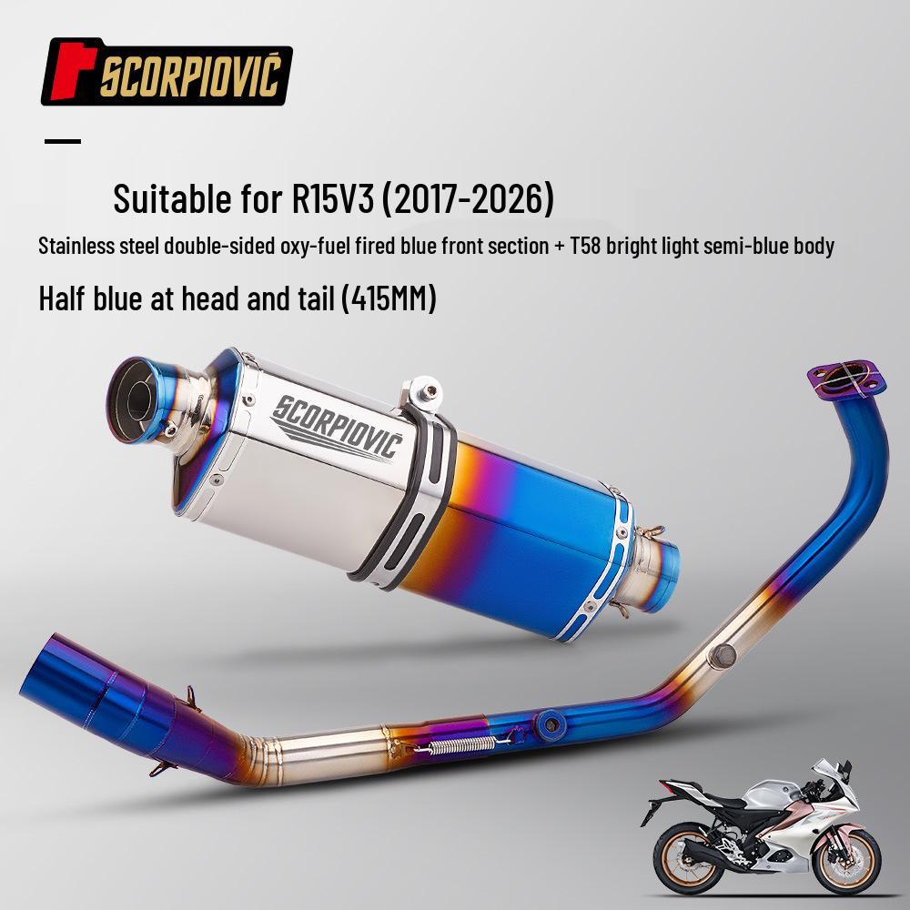 Motorcycle R15 V3 Full System Exhaust with Dual Oxygen Sensors and Muffler