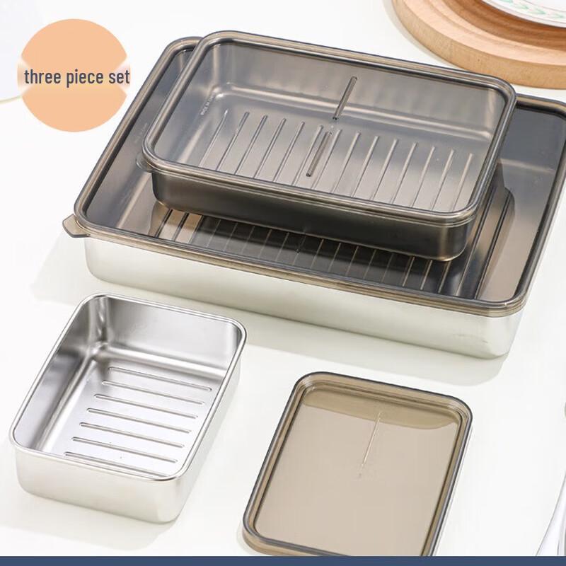 

Stainless Steel Food Storage Container Set One Set