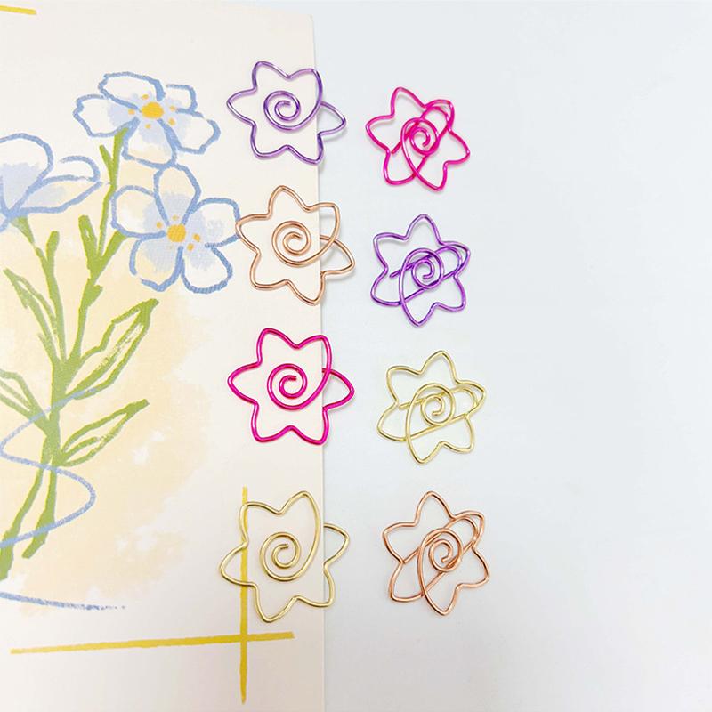 100pc Lotus Metal Paperclip Cute Flower Design Office Learning Bookmark
