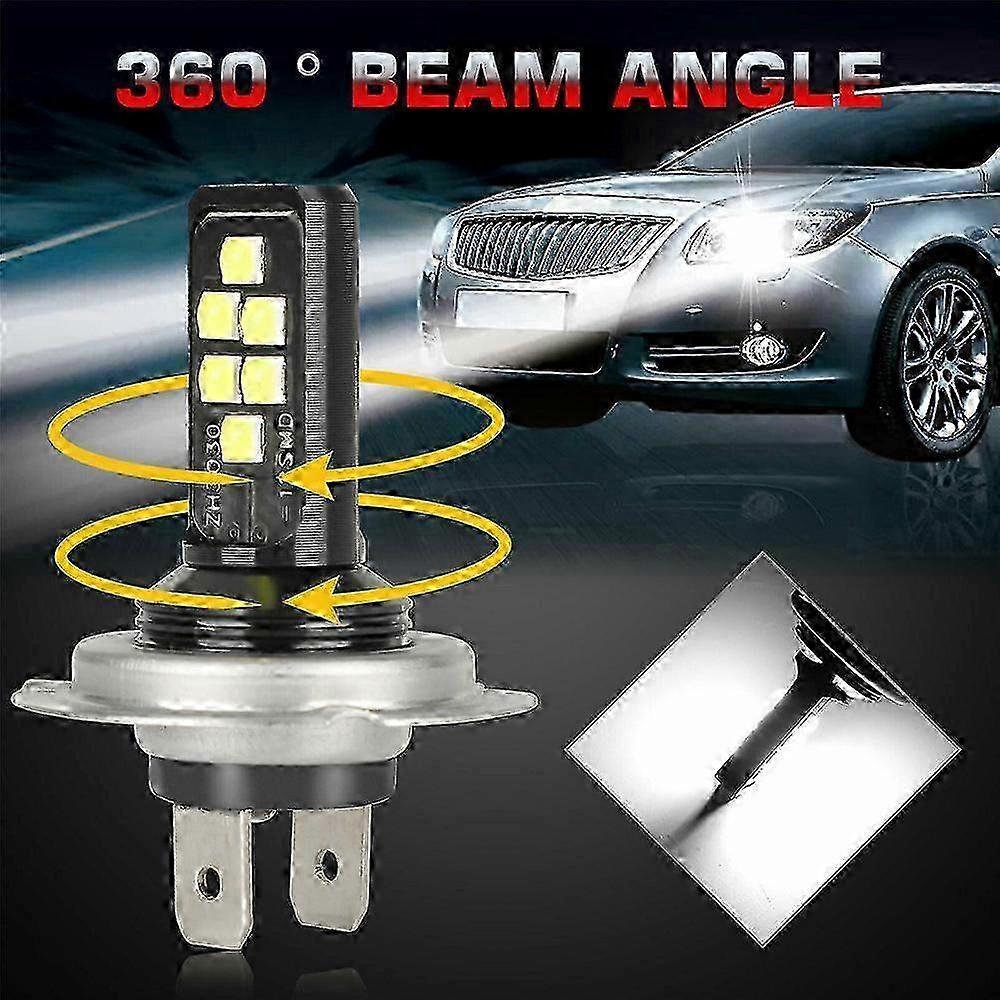 4X H7 LED Low Beam Bulbs with 60000LM 6000K 220W and Cool White Lighting