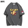 Singer Pikachu Creative Short Sleeved Tshirt Pok É Mon Peripheral Pok É Mon Pure Cotton Half Sleeved Mens and Womens