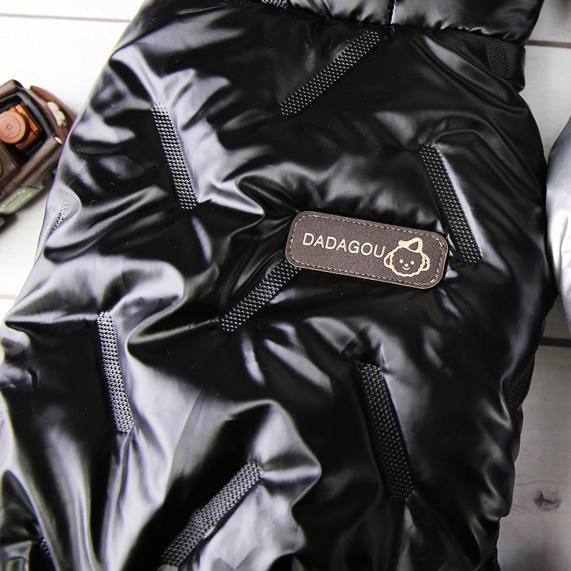 Waterproof Embossed Cotton-Padded Dog Jacket: Four-Legged Pet Winter Clothing