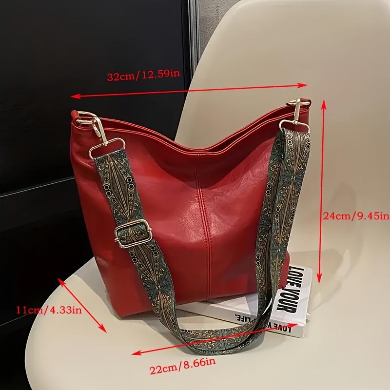 New fashionable women's handbag, ladies' hand-held shoulder bag, large capacity crossbody bag, geometric wide shoulder strap