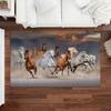Two Fighting Horses Area Rug, Brown And Black Wild Horse Print Floor Mat for Living Room Bedroom Home Art Decor