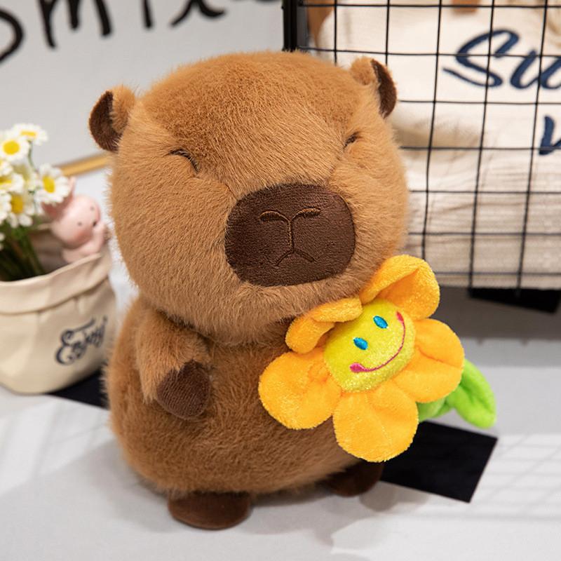 Soft Plush Capybara Hugging Pillow Stuffed Animal Toy Adorable Cuddly Gift 25cm/9.84in коричневый