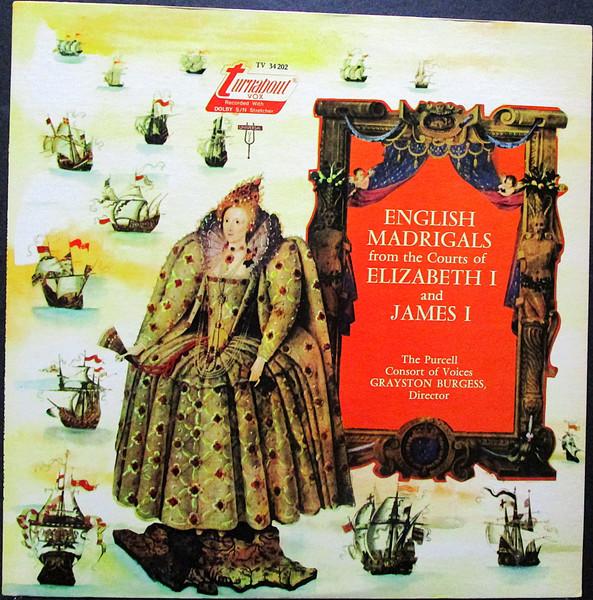 

LP Record PURCELL CONSORT OF VOICES GRAYSTO English Madrigals From The Courts O TV34202 Turnabout US Classical Used