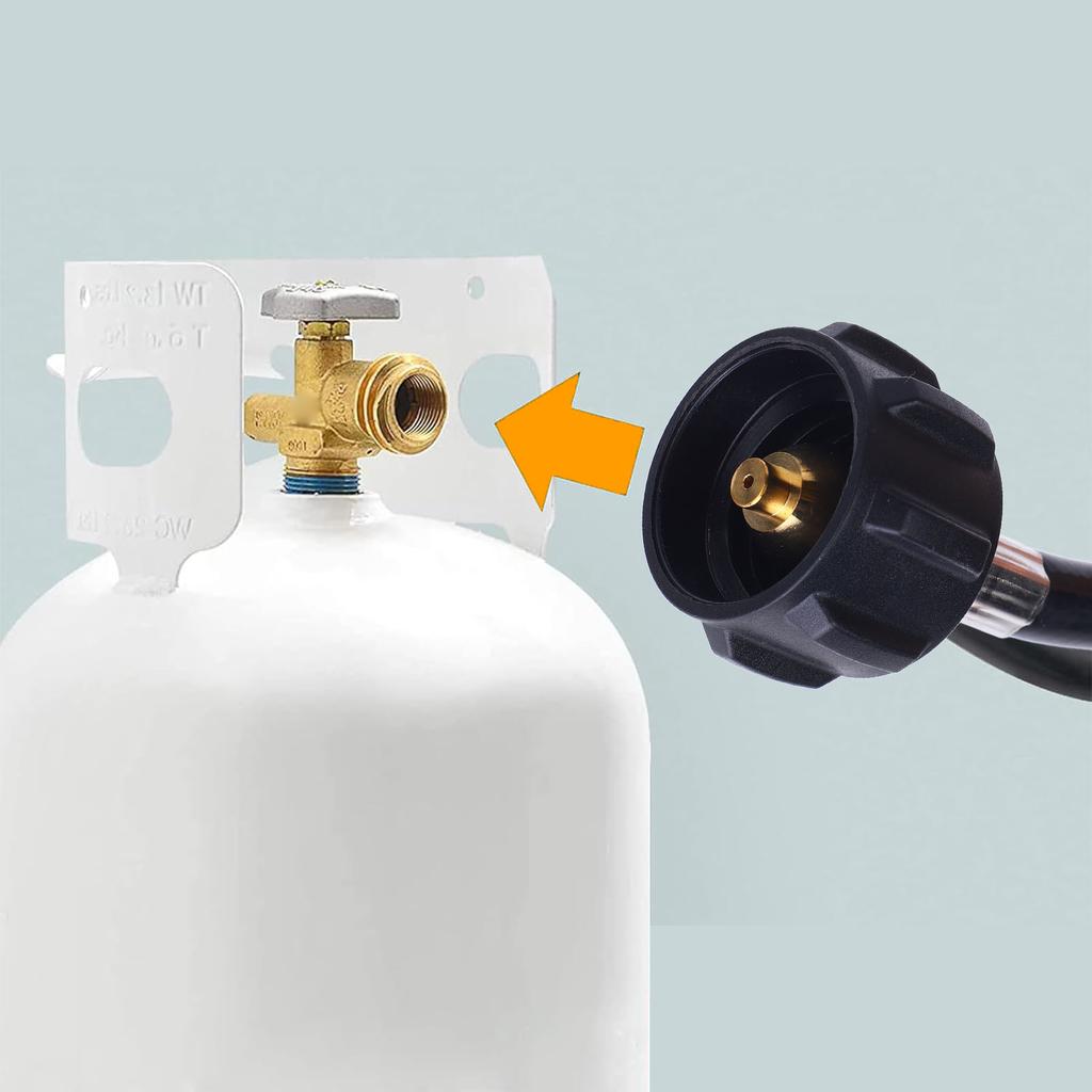 Gas Extension Refill Hose 350 PSI QCC1 Connector Flexible 4 Feet Gas Refill Adapter Hose Stable Connection for Outdoor Cooking
