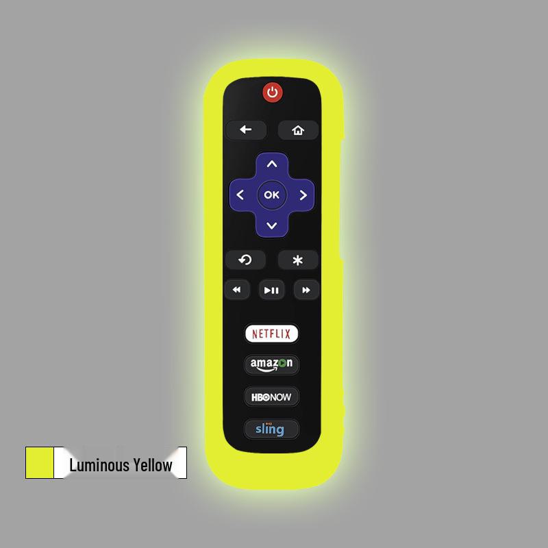 Roku TV Remote Control Luminous Anti-Slip Cover - Dirt-Resistant & Anti-Fall Sleeve