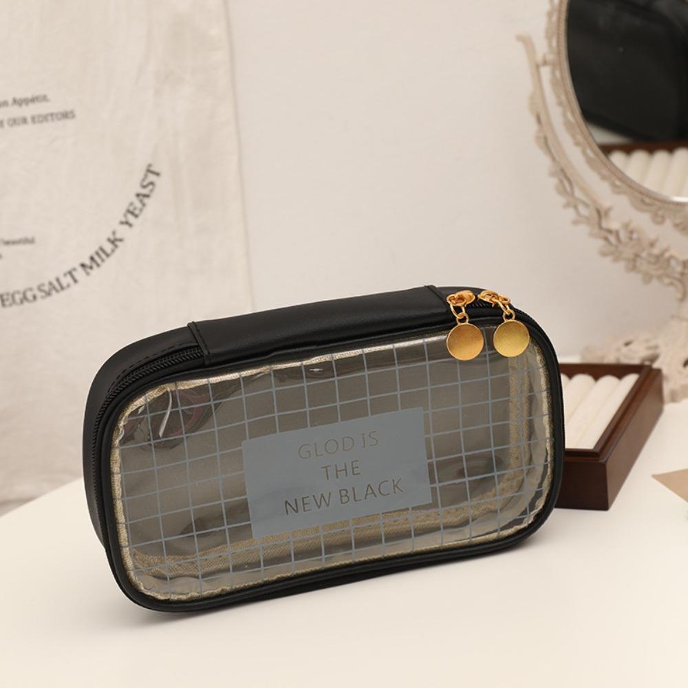 Large Capacity Plaid Printed Student Pencil Pouch Pen Bag Desktop Storage Bags Stationery Bag