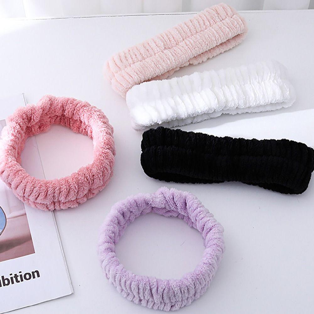 Regulowana Wysokoelastyczna Opaska do Włosów Koralowy Aksamit Opaska do Pielęgnacji Skóry Nowa Opaska do Mycia Twarzy Codzienna