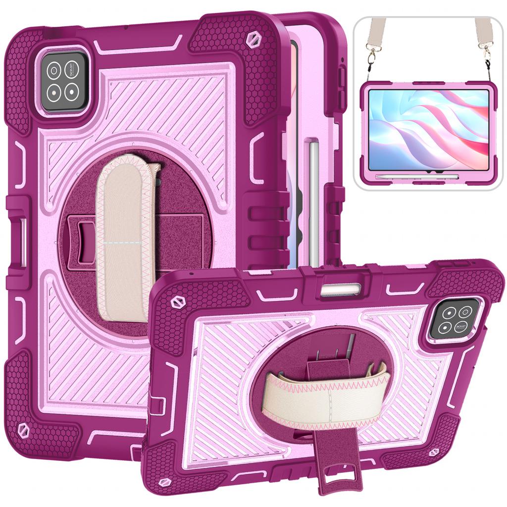 For Xiaomi Poco Pad X1/Pad 8 Pro/Pad 8/Pad 7 Pro/Pad 7 Case Silicone + PC Kickstand Tablet Cover with Shoulder Strap