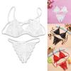 Women Lace Lingerie Sleepwear Bodydoll Hollow Out String Pants Briefs Pajamas Open Underwear