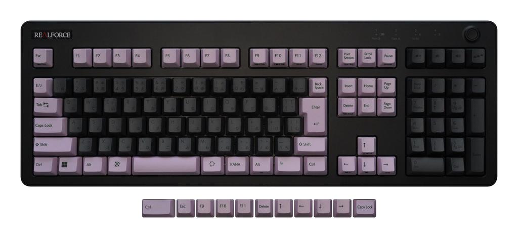 REALFORCE R3 R3S Keyboard Compatible Keycap Set (Excluding Type Keys) Smoky Lilac Japanese Layout Kana-less Dye-Sublimation Printing PBT M0336J