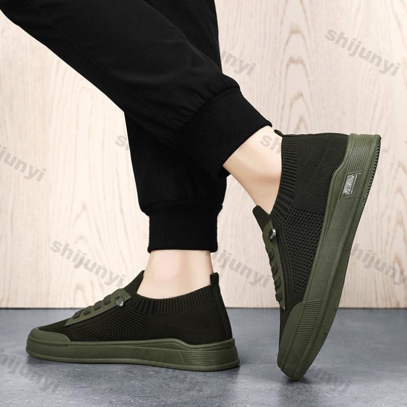 Men Sneakers 2026 Summer New Fashion Lace Up Breathable Mesh Hollow Non Slip Casual Shoes Lightweight Comfortable Slip on Flats