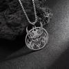 Round Hollow Spartan Pendant Necklace Men's Mythical Figure Medal Amulet Pendant Jewelry
