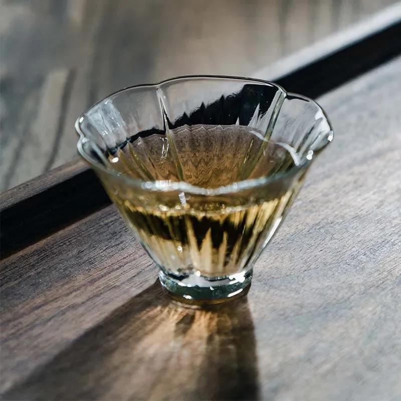 40ml Japanese MIni Watercup Flower Floral Mini Heat Resistant Glass Japanese Kung Fu Tea Cup Teacup Set Wine Glasses Supplies