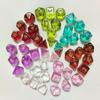 7-Die Transparent Digital Dice Set Acrylic Table Opaque Polyhedral Dices for DND Dice Tabletop Role-Playing Game Dice
