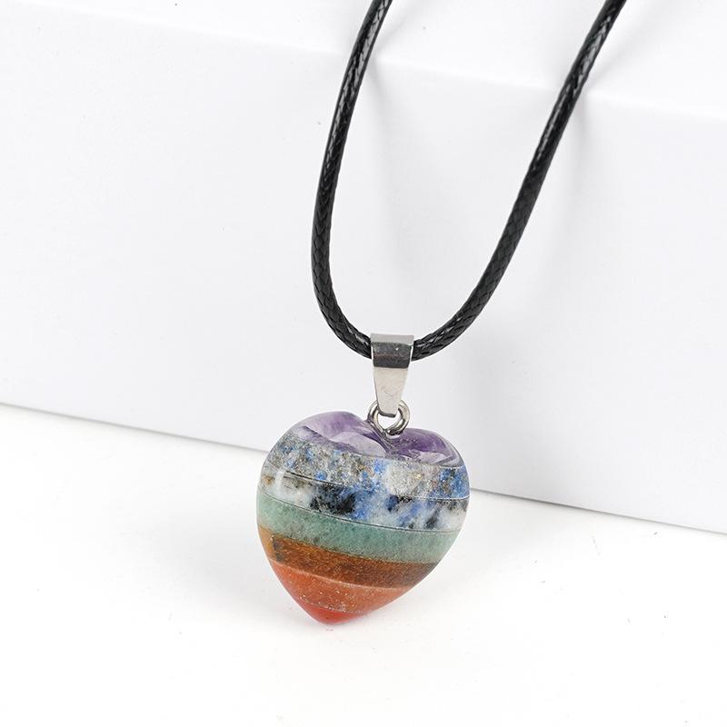 1pc Natural Healing Crystal Chakra Moon Stone Pendant Necklace For Women Amethyst Quartz Pentagram Necklace Women Jewelry