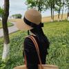 Large Brim Sun Hat Children'S Summer French Elegant Bow Webbing Straw Hat Versatile Sunscreen Visor