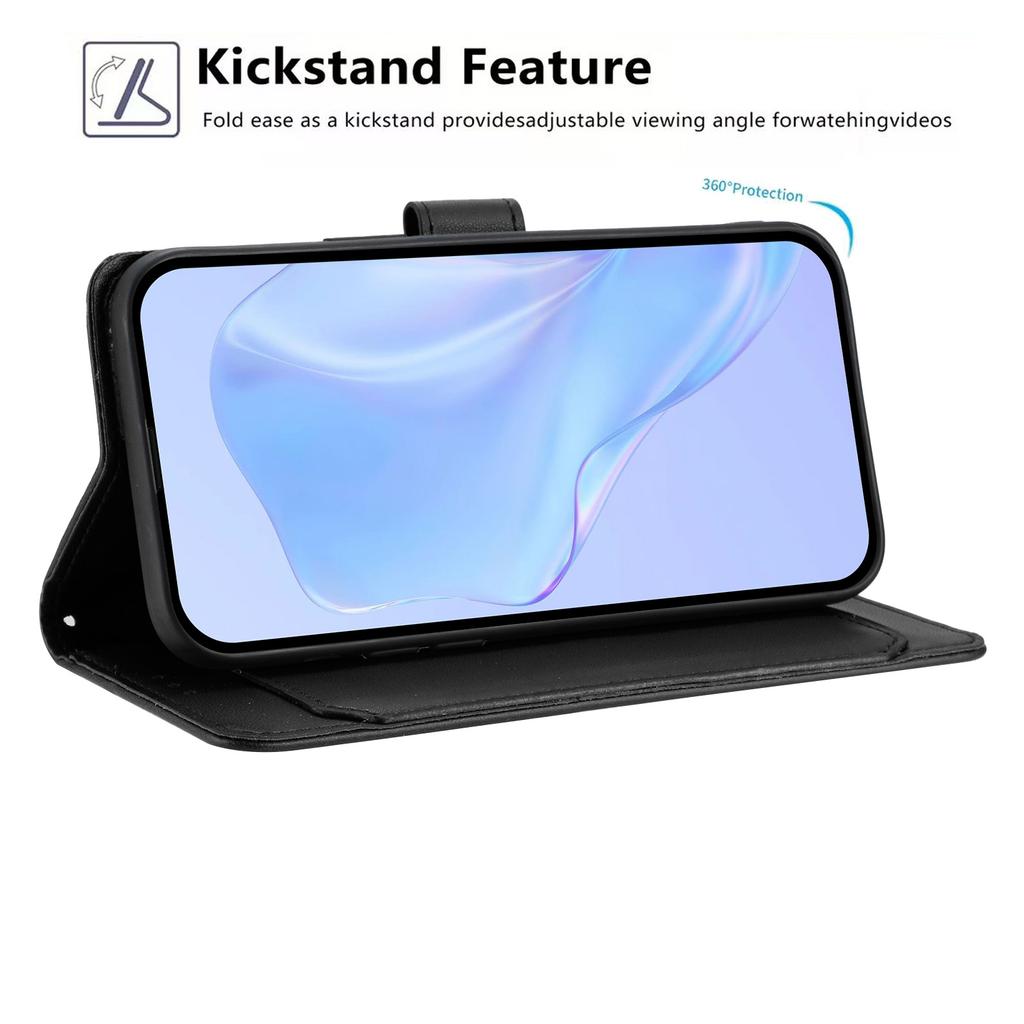 For Honor 400 Lite 5G Wallet Case with Strap/Multiple Card Slots Solid Color Leather Stand Phone Cover