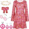 70s Hippie Halloween Printed Women's Dress