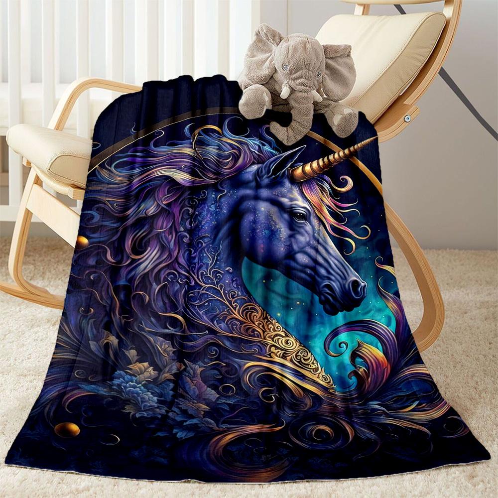 1pc Rainbow Unicorn Sky blanket Soft and Warm for Sofa Office Camping Travel Livingroom Great Gift for Friends and Family Comfortable