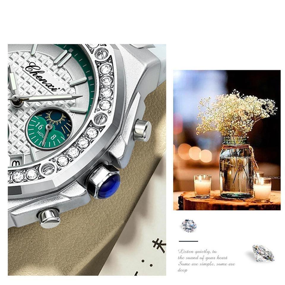 Women Luxury Watch Ladies Watches Vintage Quartz Wristwatch Waterproof Silicone Strap Multi-Functional Wristwatch