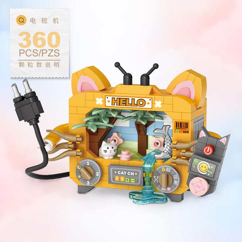 Creative Dessert Electrical Mini Particles, Loz Building Blocks Panda Assembly Decoration,Educational Boys and Girls Kids Toys