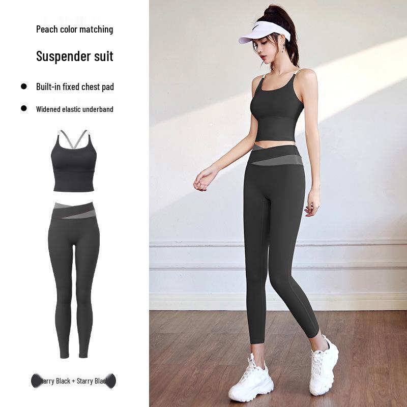 

Breathable Women s Sports Bra and Leggings Set - High Elasticity Yoga Tank Top L