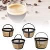 Practical Golden Tone Coffee Filter Durable Coffee Filter Coffee Strainer for 4/6/8/12 Cup Basket Style Coffee Maker