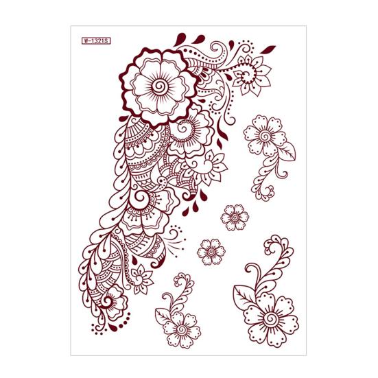 Red Henna Tattoo Kit Waterproof Henna Tattoos Stickers Temporary Tattoo Stickers M