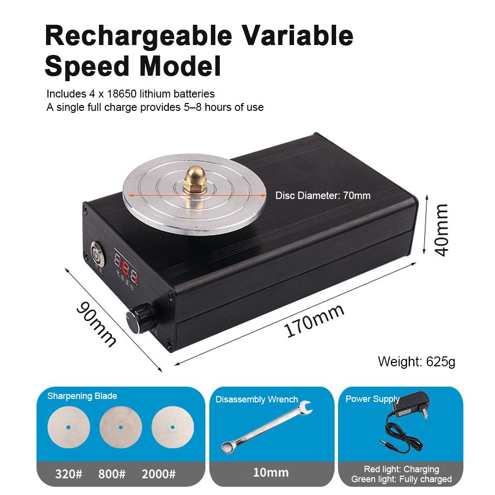 Electric Knife Sharpener kitchen Adjustable Speed Sharpening Machine Rechargeable Blade Grinder Knife Blade Polishing Machine