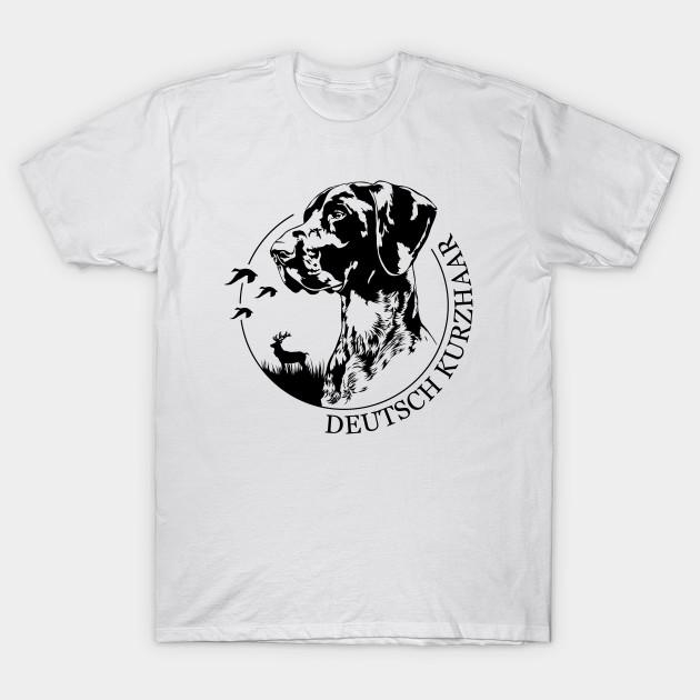 Summer Fashion Clothing Tshirt Deutsch Kurzhaar Dog Portrait Print Men Solid Color Slim Fit Short Sleeve Tops
