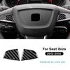 Real Soft Carbon Fiber Car Steering Wheel Sticker For Seat Ibiza 6j 2012 2013 2014 LHD RHD Center Bottom Frame Interior Trim