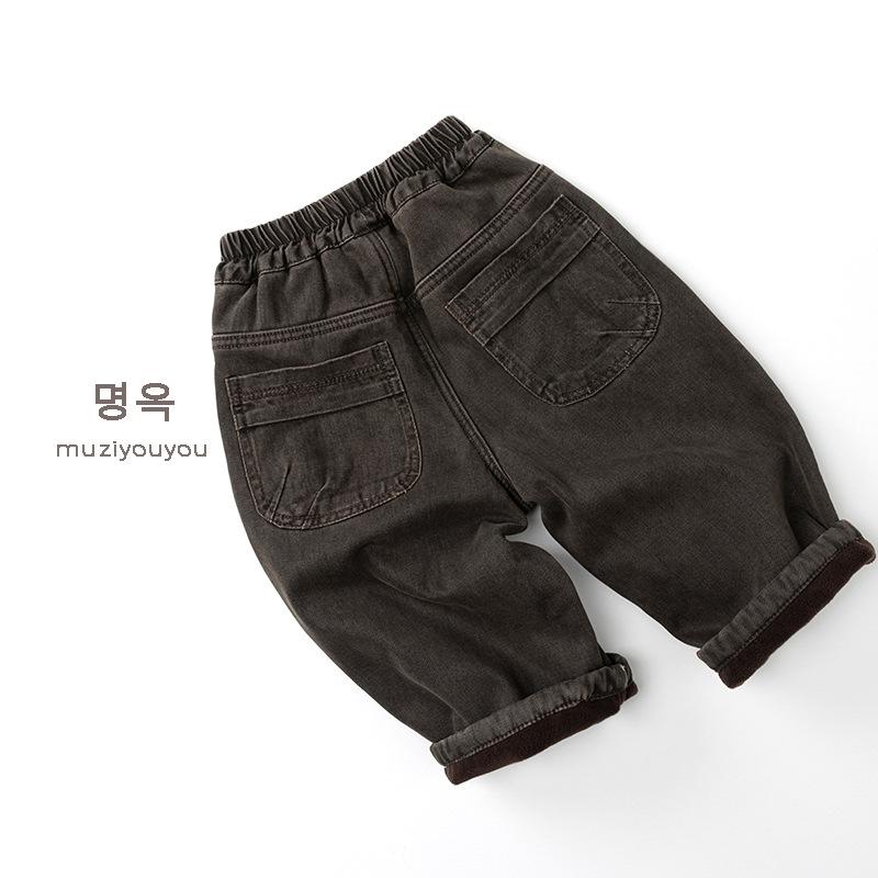 Thick Fleece Lined Kids Long Pants Unisex Boys Girls Warm Casual Winter Trousers
