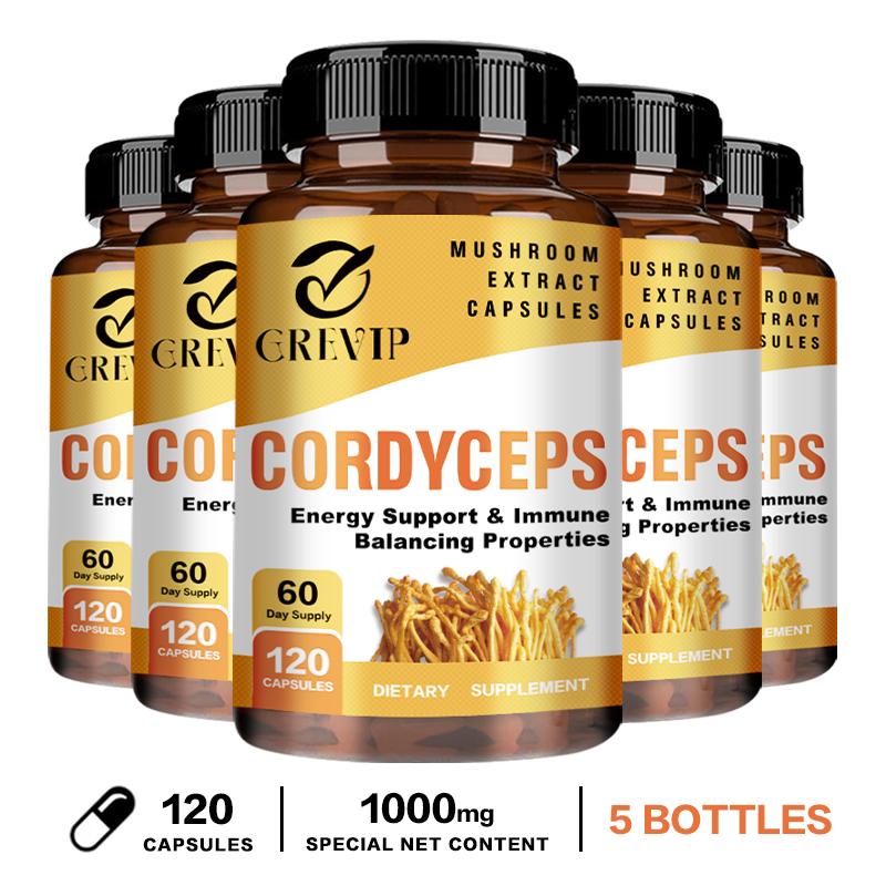 Cordyceps-Extrakt Pilzkapseln, hohe Konzentration an Cordyceps-Essenz, sanft und leicht absorbierbar, für Erwachsene geeignet.