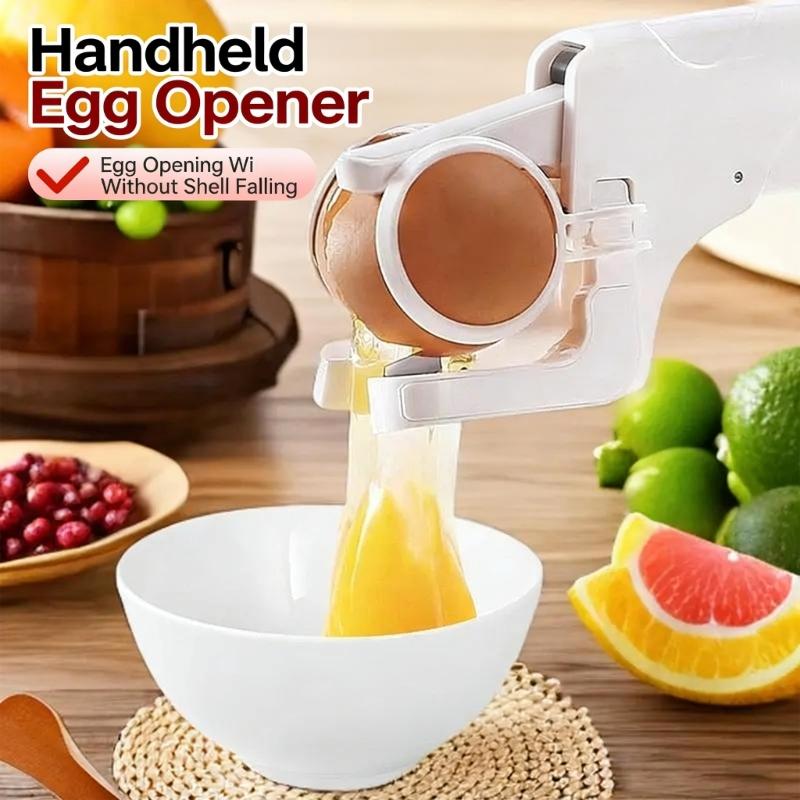 Food Grade Eggs Breaker Handheld Cracker with Ergonomic Handle for Kitchen UseDishwasher Safe Easy Cleaning Separator