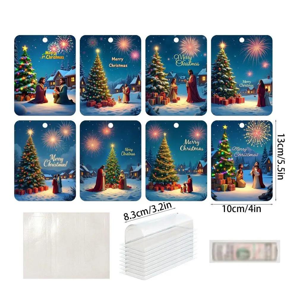 Christmas Money Holders For Cash Christmas Tree Money Card 8x Festival Money Clip Decorative Practical Funny Ornaments Money