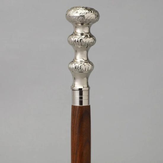 Antique Brass Walking Stick with Nautical Knob, Vintage 3-Fold Design, Fully Foldable and Portable, Perfect for Collectors & Outdoor Enthusiasts