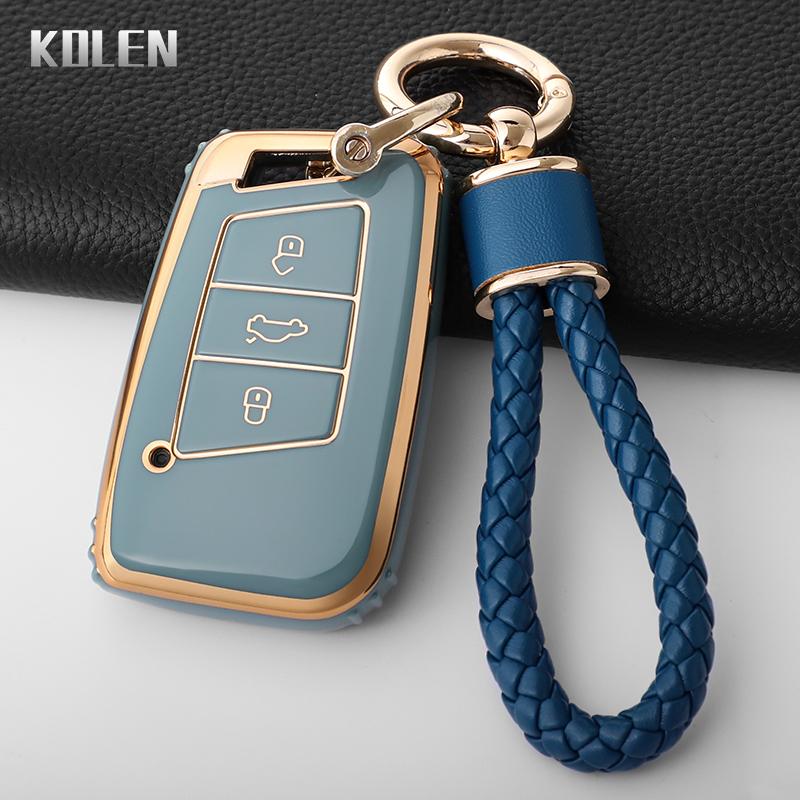 Tpu Car Key Case Cover Shell Fob For Vw Volkseagen Passat B8 Magotan For Skoda Superb A7 Kodiaq Seat Key Protector Accessories