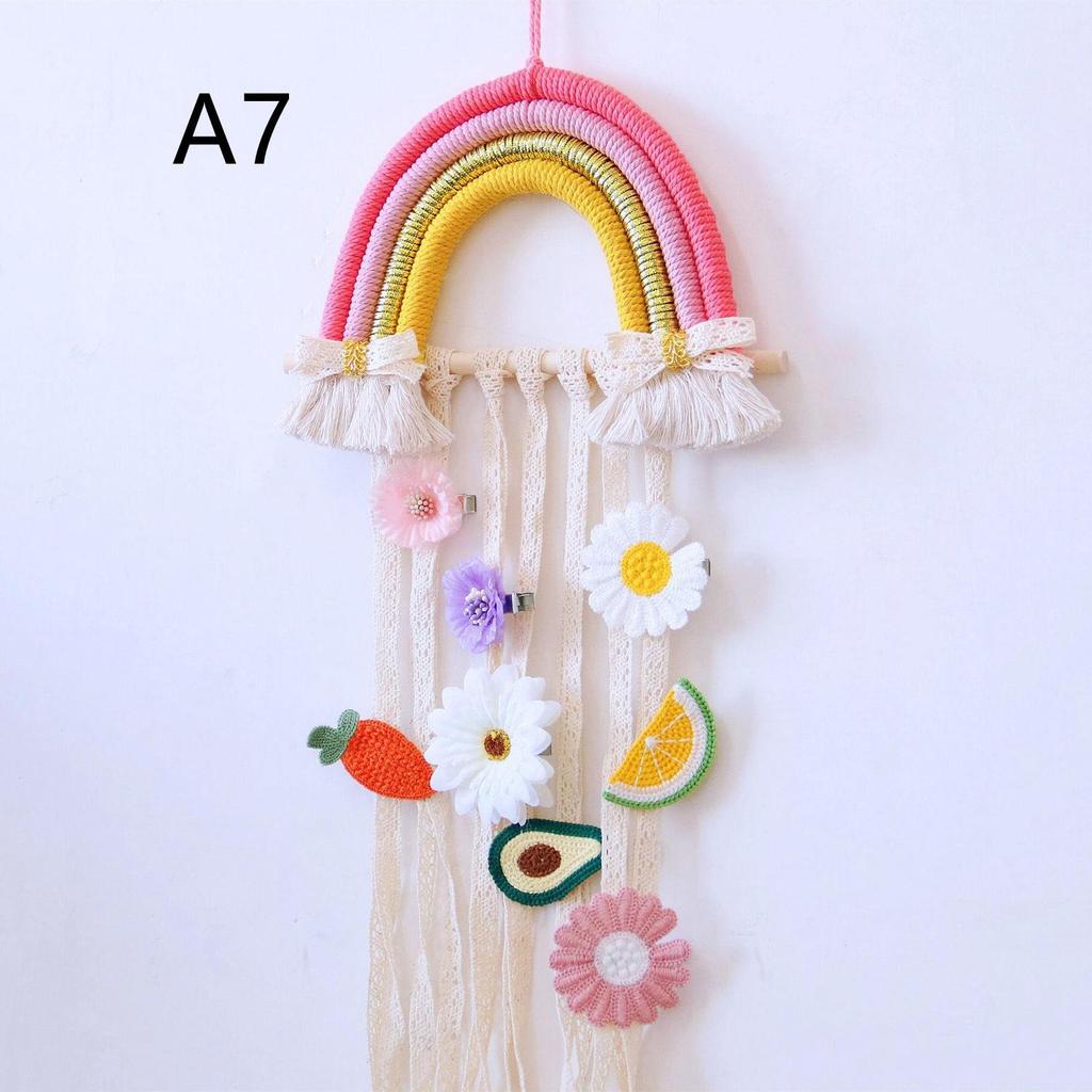Rainbow Lace Hairpin & Headband Organizer for Kids' Room Decor