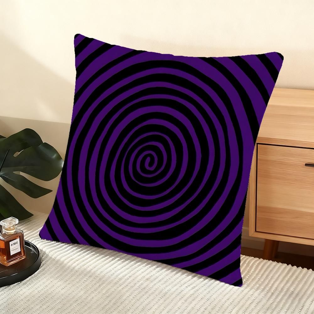 Hallucinatory Vortex Cushion Cover Soft Short Plush Pillow Cover Smooth Cozy Texture Aesthetic Cushion Case Home Decor