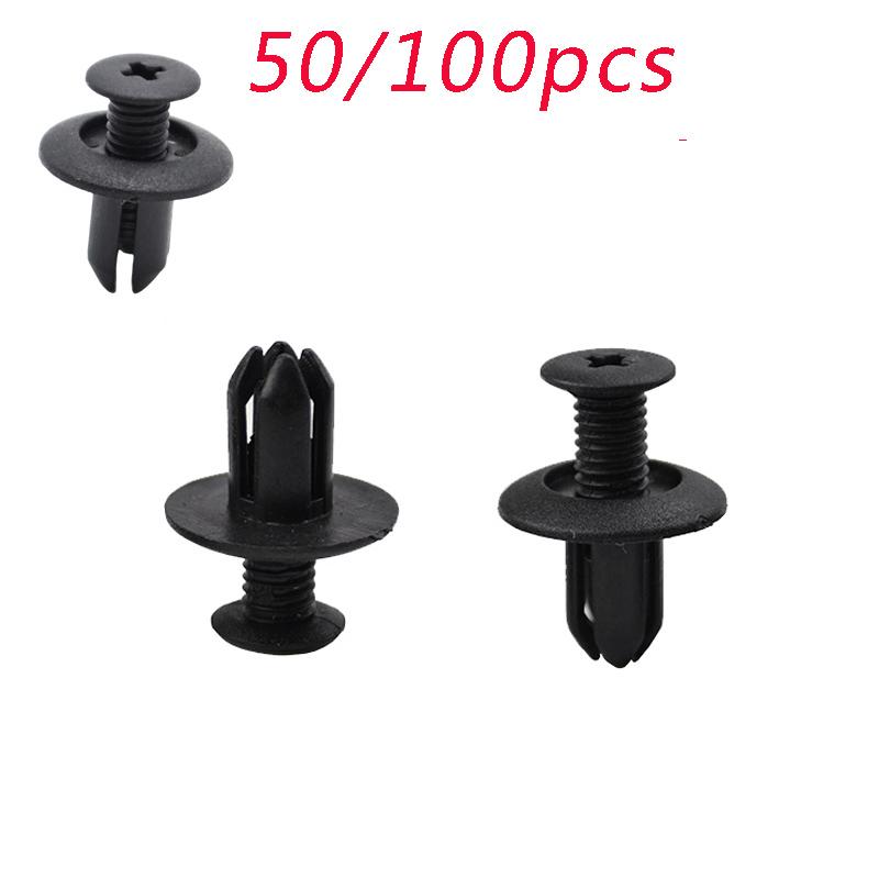 100Pcs 8mm Auto Fastener Clip Plastic Clips Remove Retain Rivets For Cars Fasten Bumper Door Trim Fitting Disassembly Car Tool